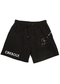 CRSKOLY. Water Reactive Training Black Shorts