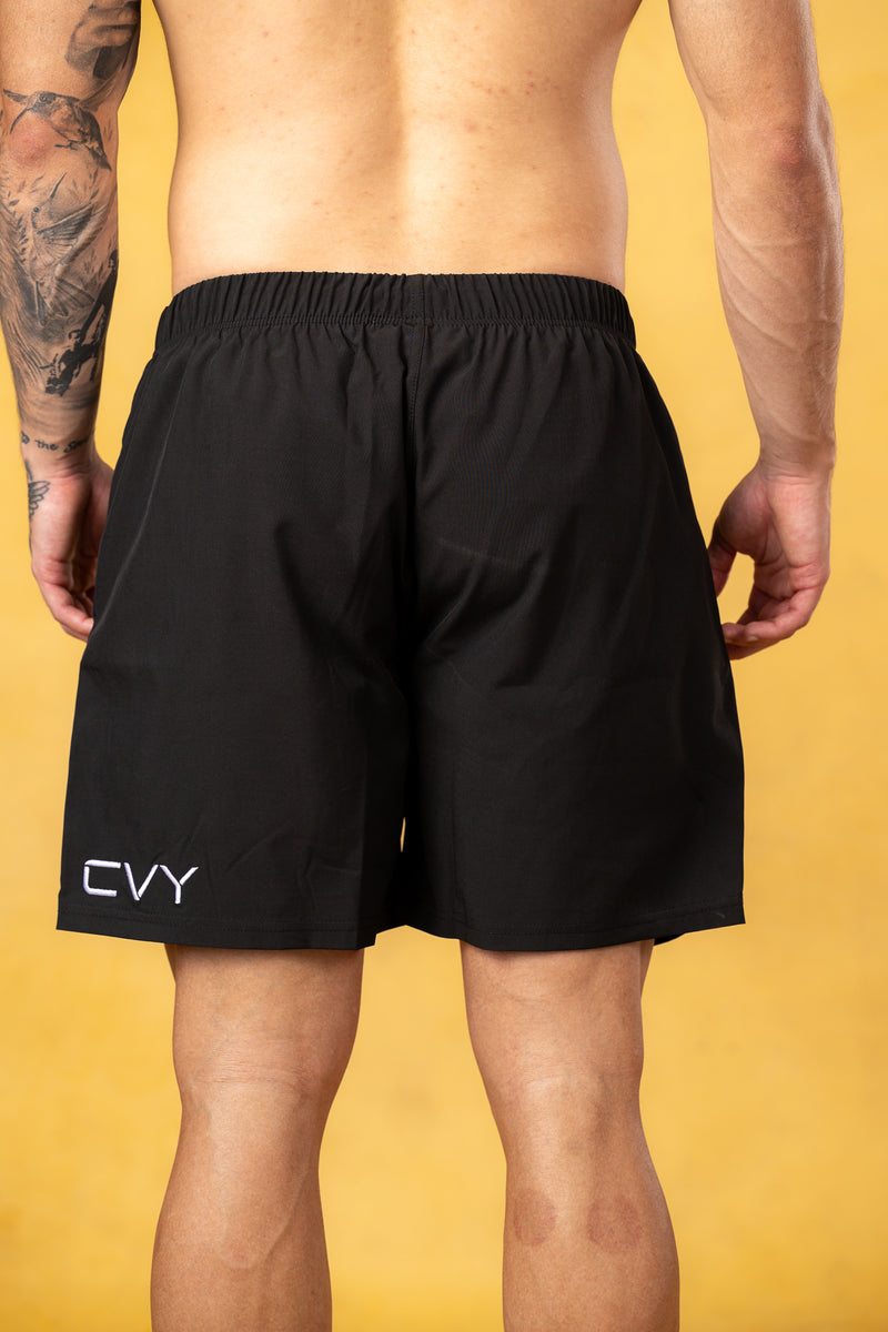 CRSKOLY. Pantalones cortos de entrenamiento negros que reaccionan al agua