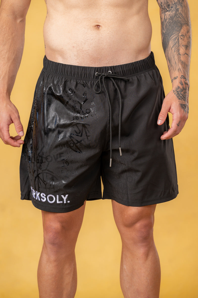 CRSKOLY. Water Reactive Training Black Shorts