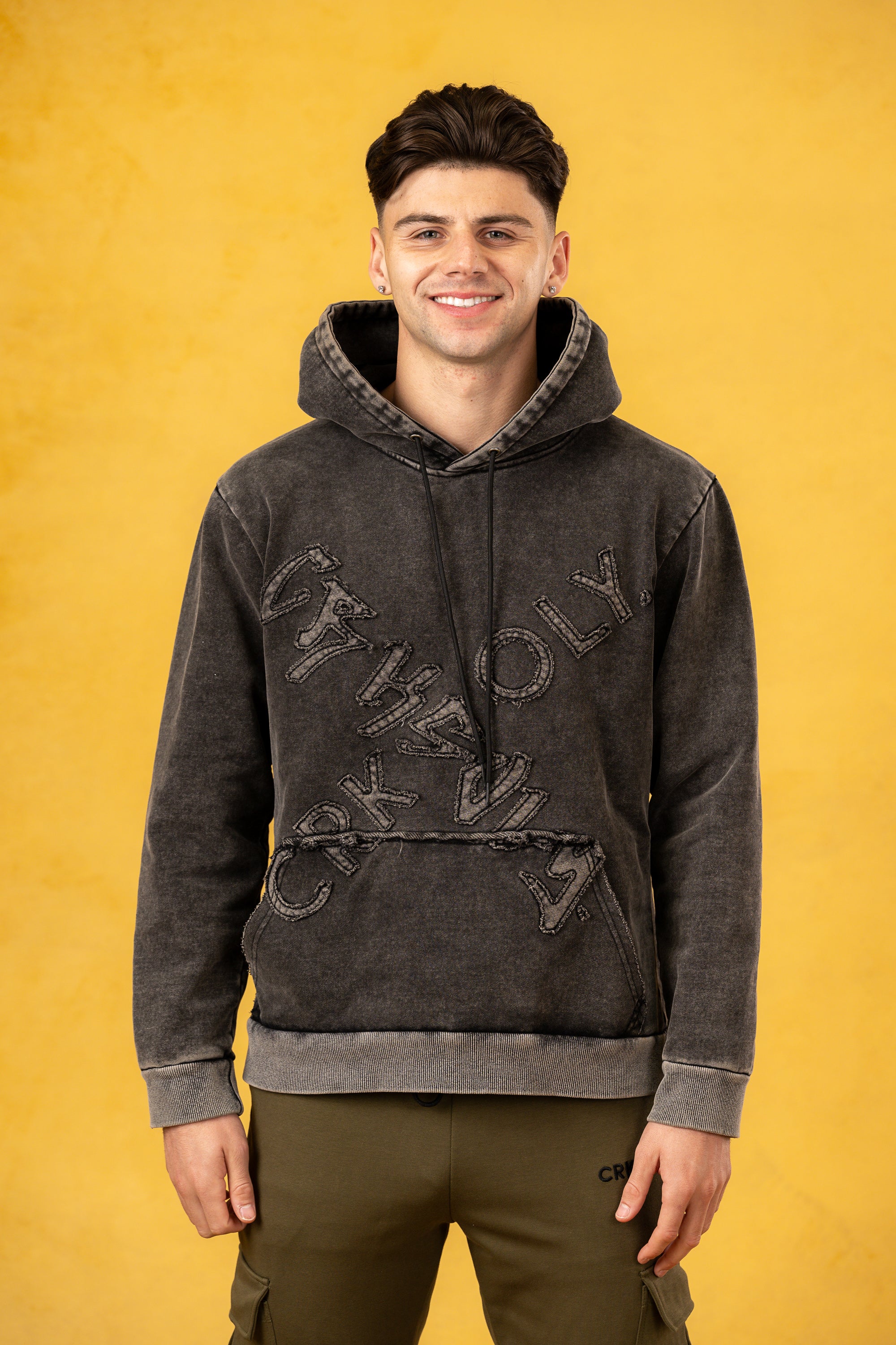 Sudadera con capucha con lavado descolorido CRKSOLY.X