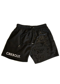 CRSKOLY. Water Reactive Training Black Shorts