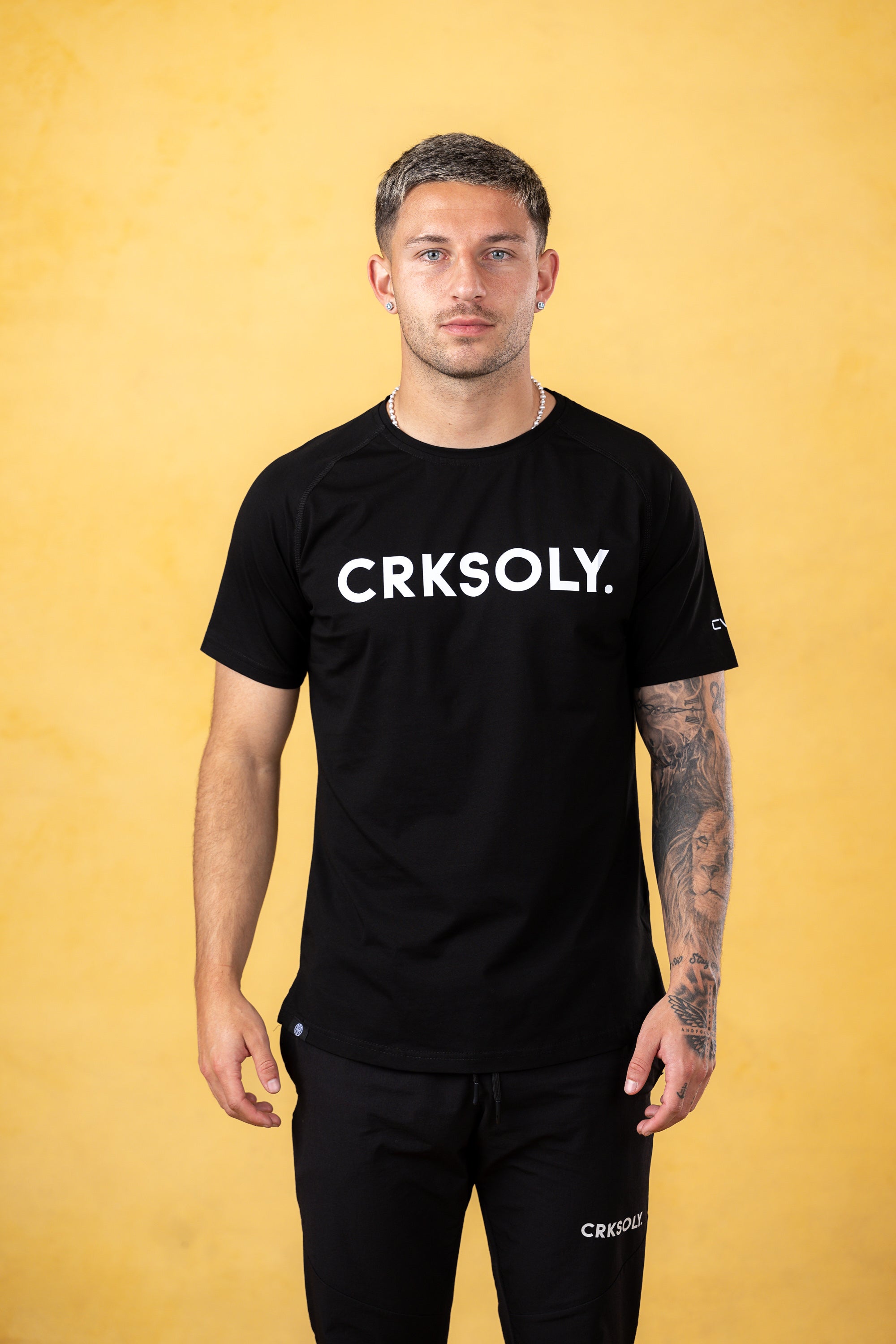 CRKSOLY. Black Cotton-Elastic Tee