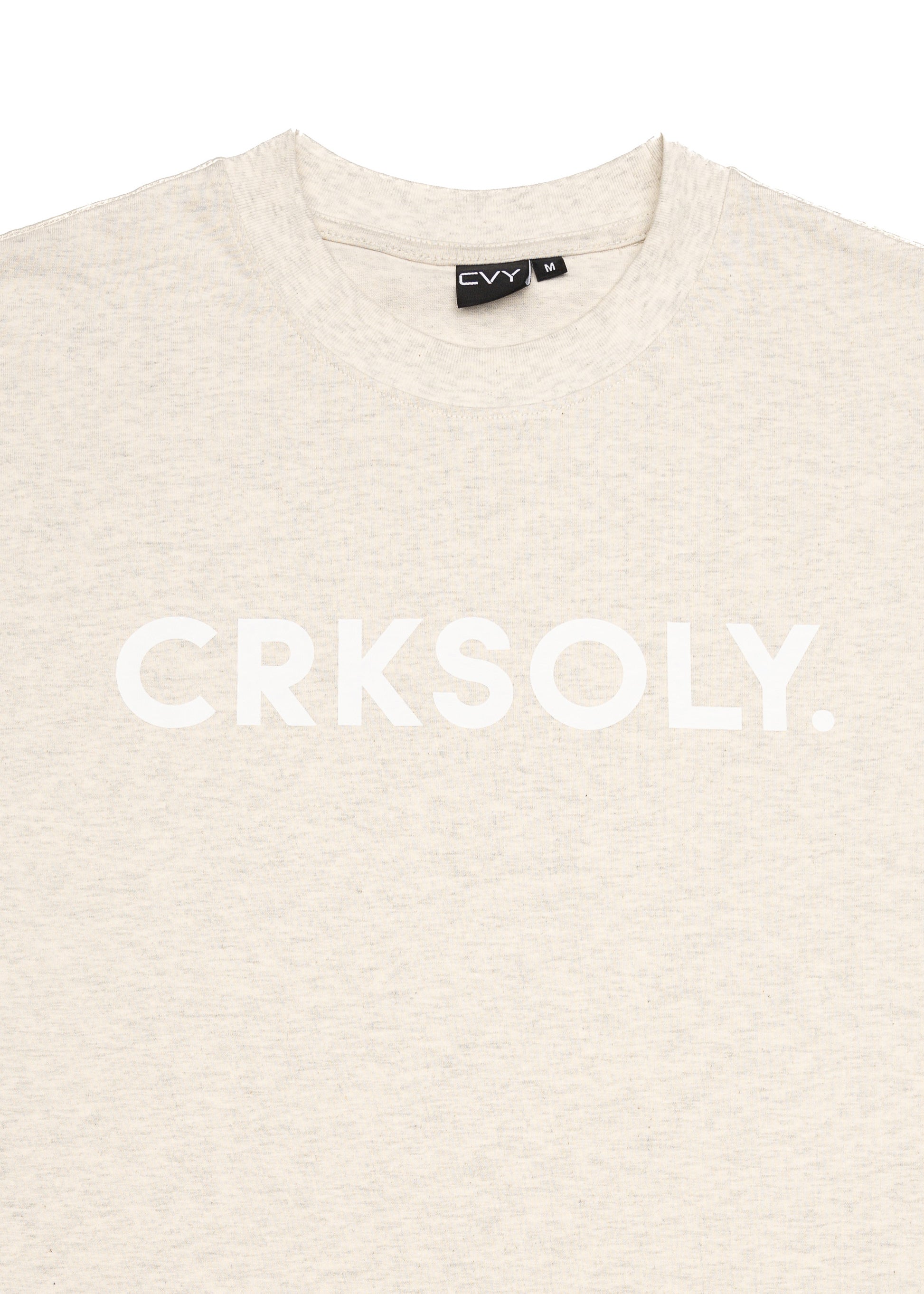 CRKSOLY. Oat Gray Oversize Tee