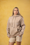 CRKSOLY. Sudadera con capucha color canela para mujer