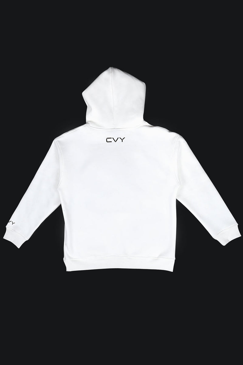 CRKSOLY. Sudadera con capucha blanca para mujer