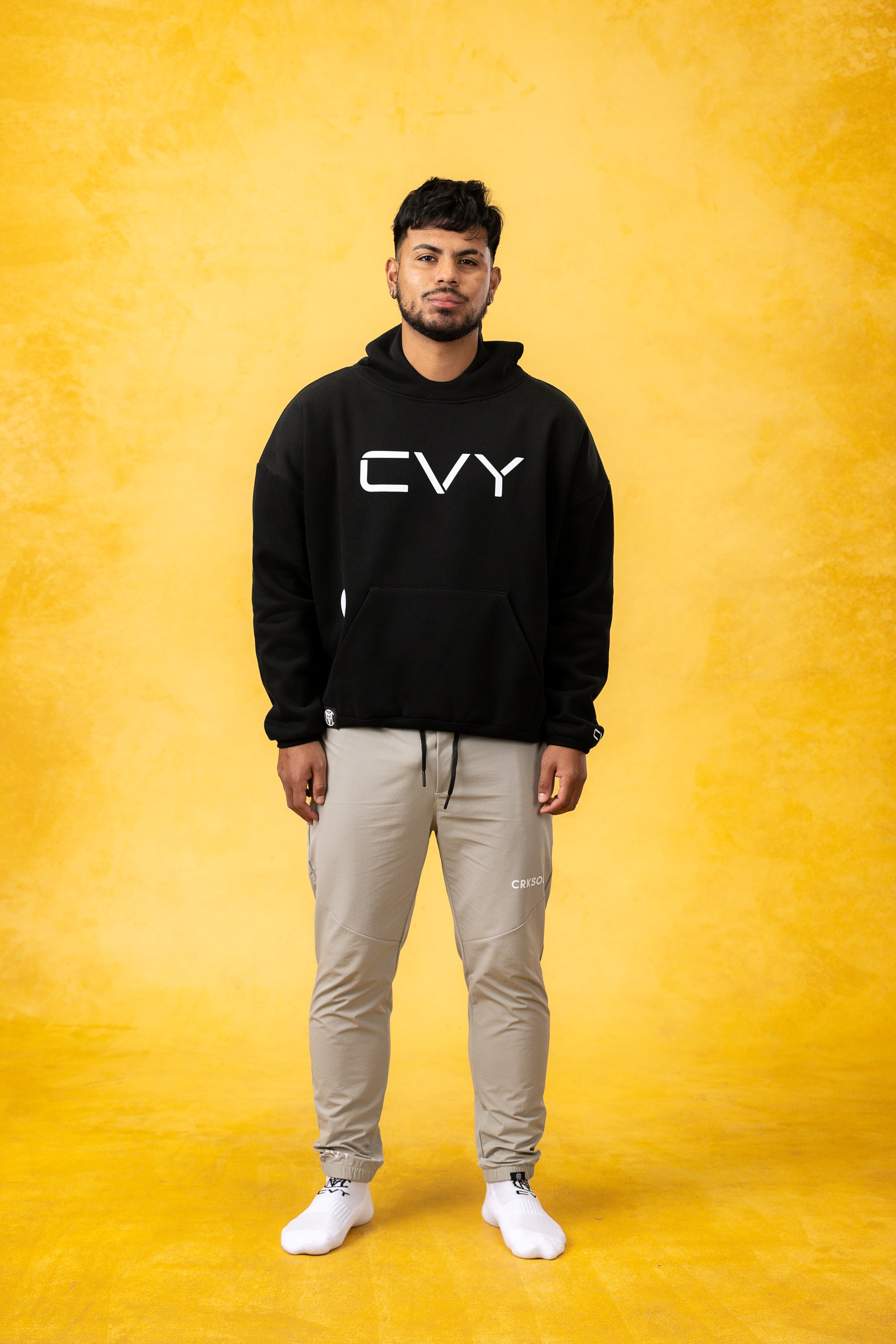 CVYLA Men Crop Oversize Hoodie