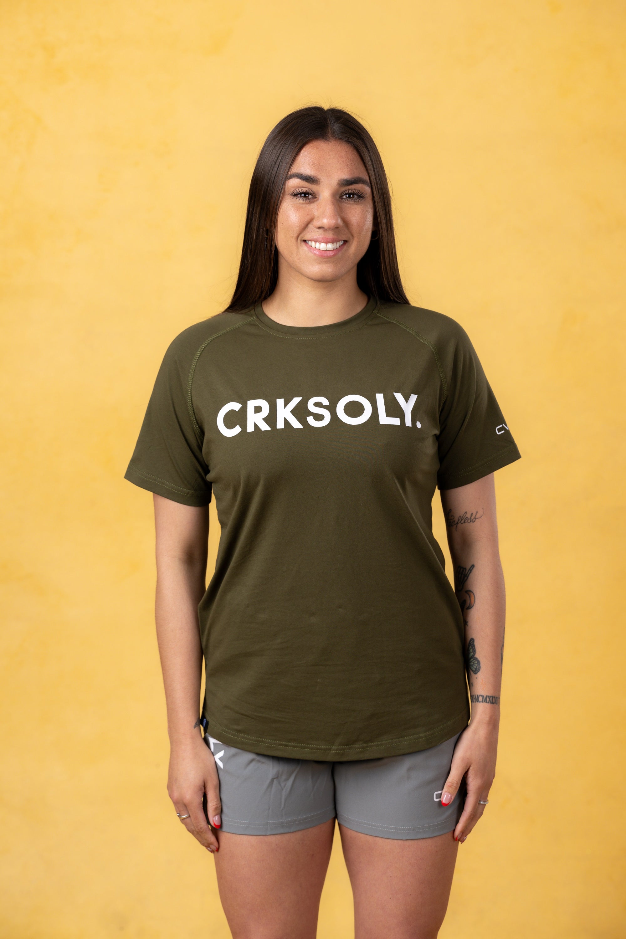 CRKSOLY. Camiseta de algodón elástico para mujer