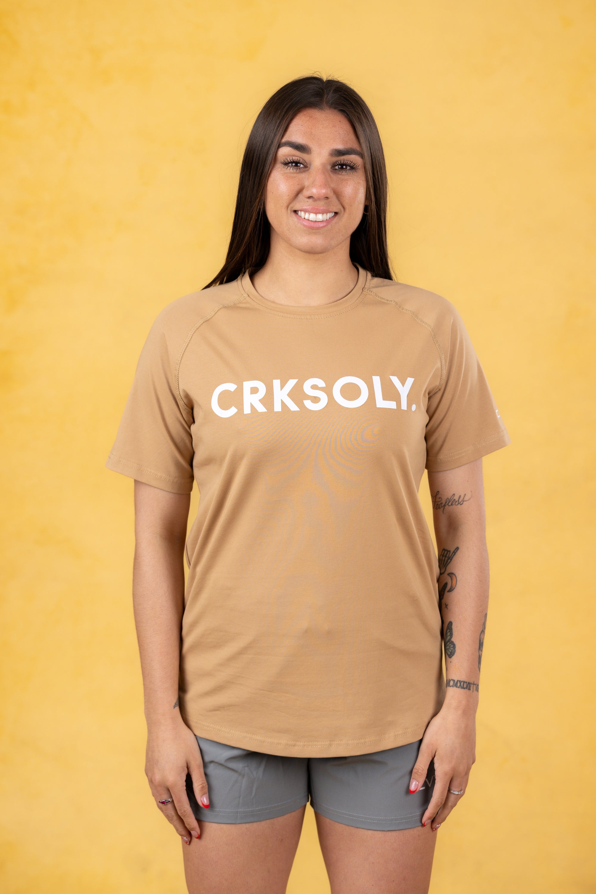 CRKSOLY. Camiseta de algodón elástico para mujer