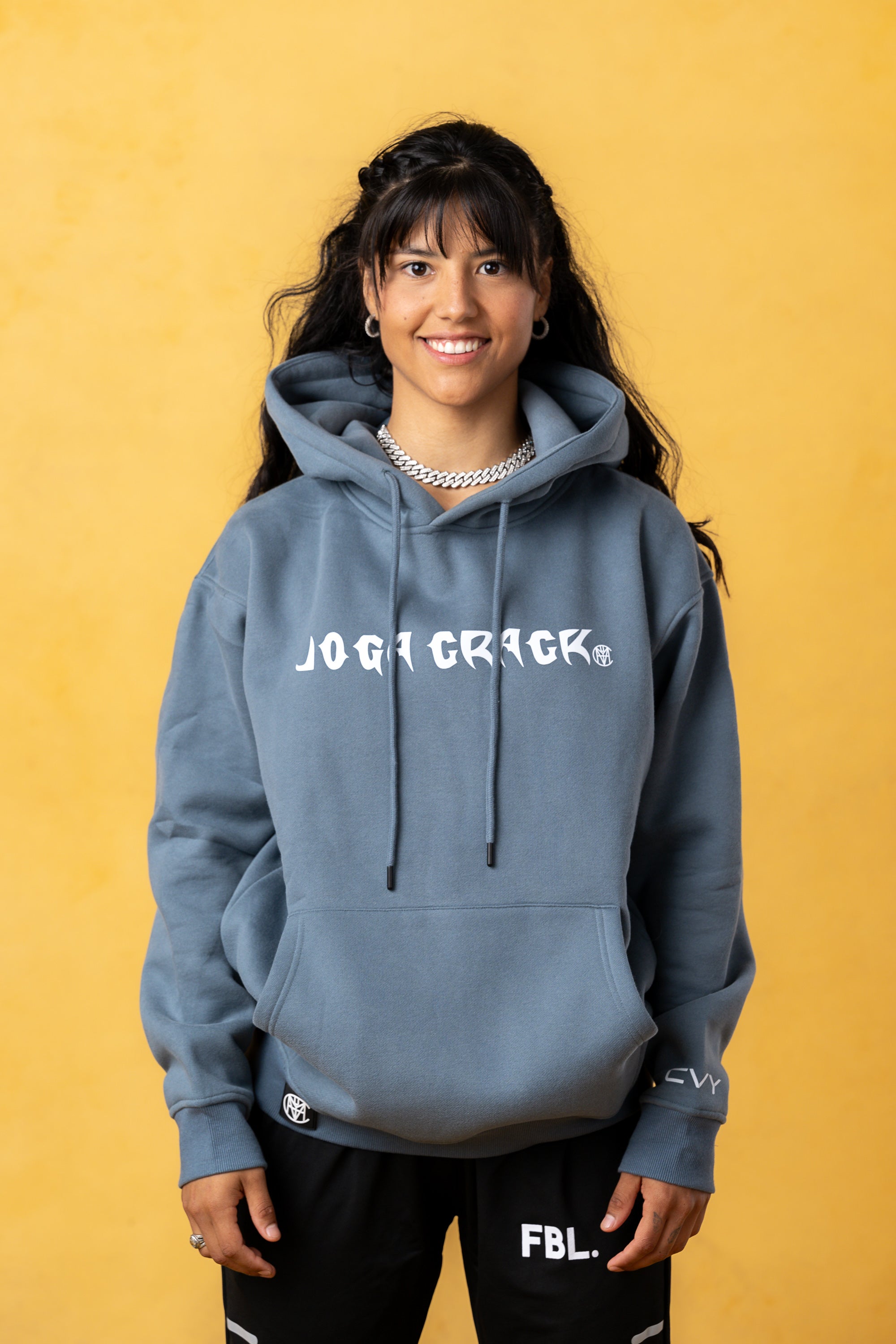 Joga Crack Women Blue Hoodie