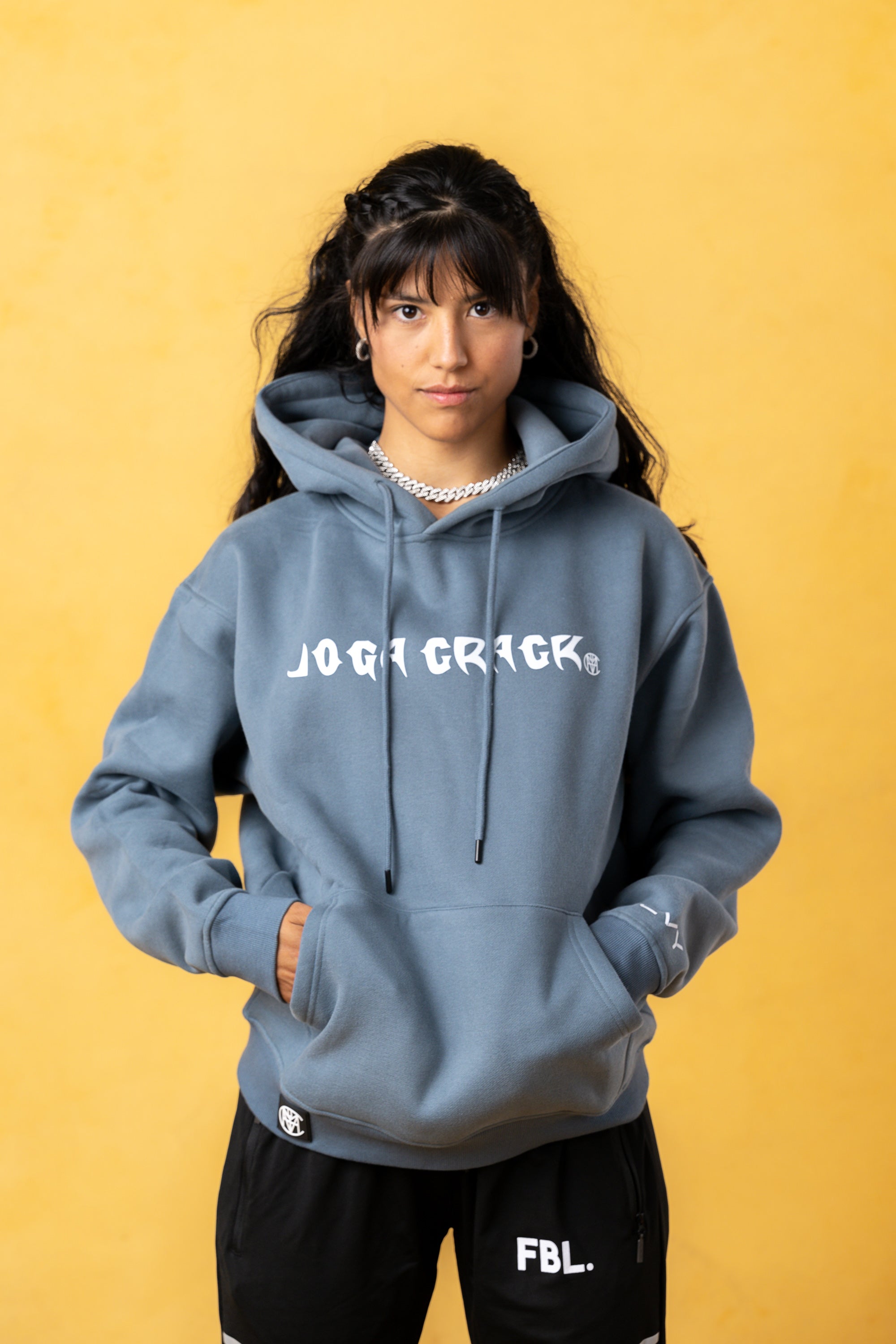 Joga Crack Women Blue Hoodie