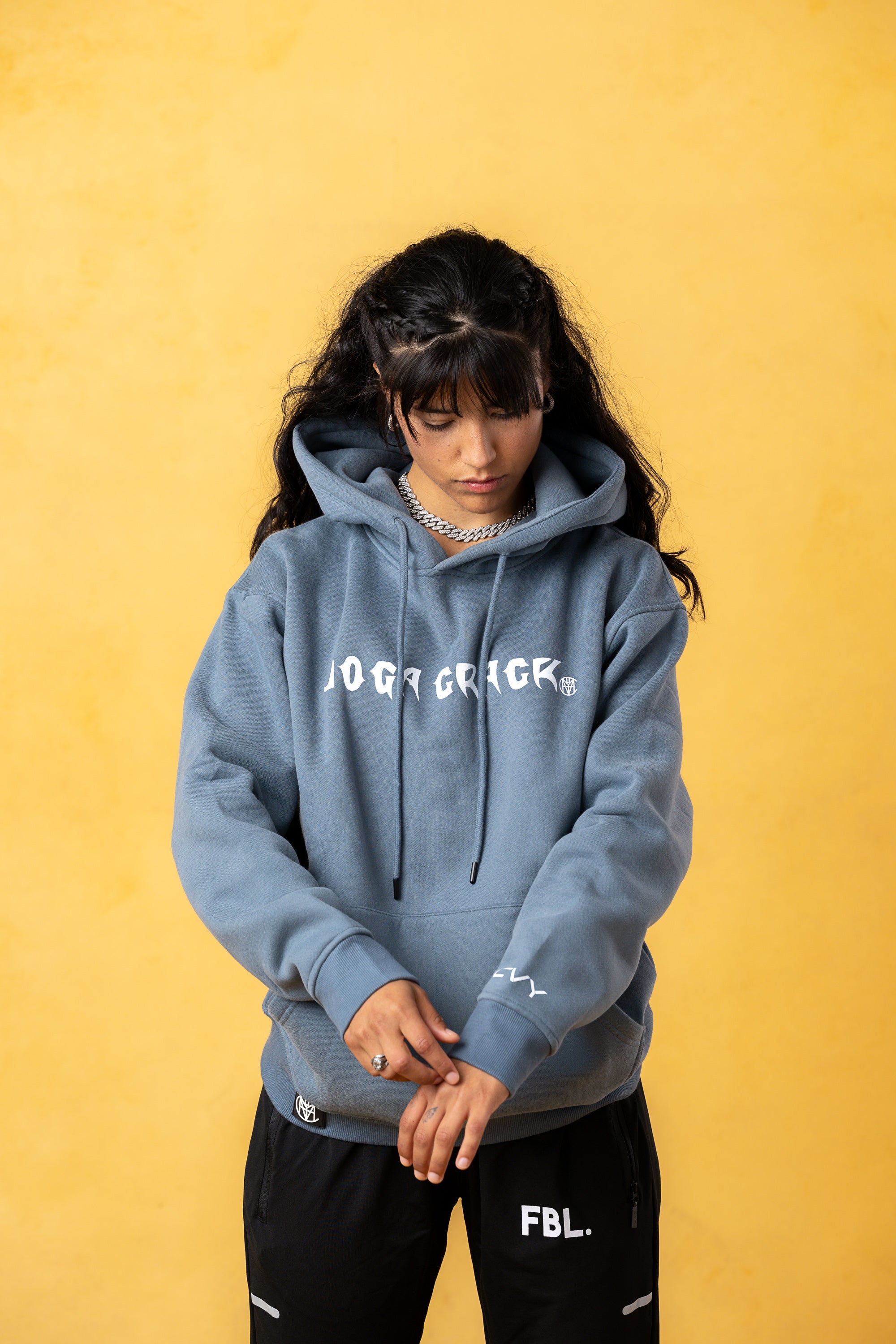 Joga Crack Women Blue Hoodie