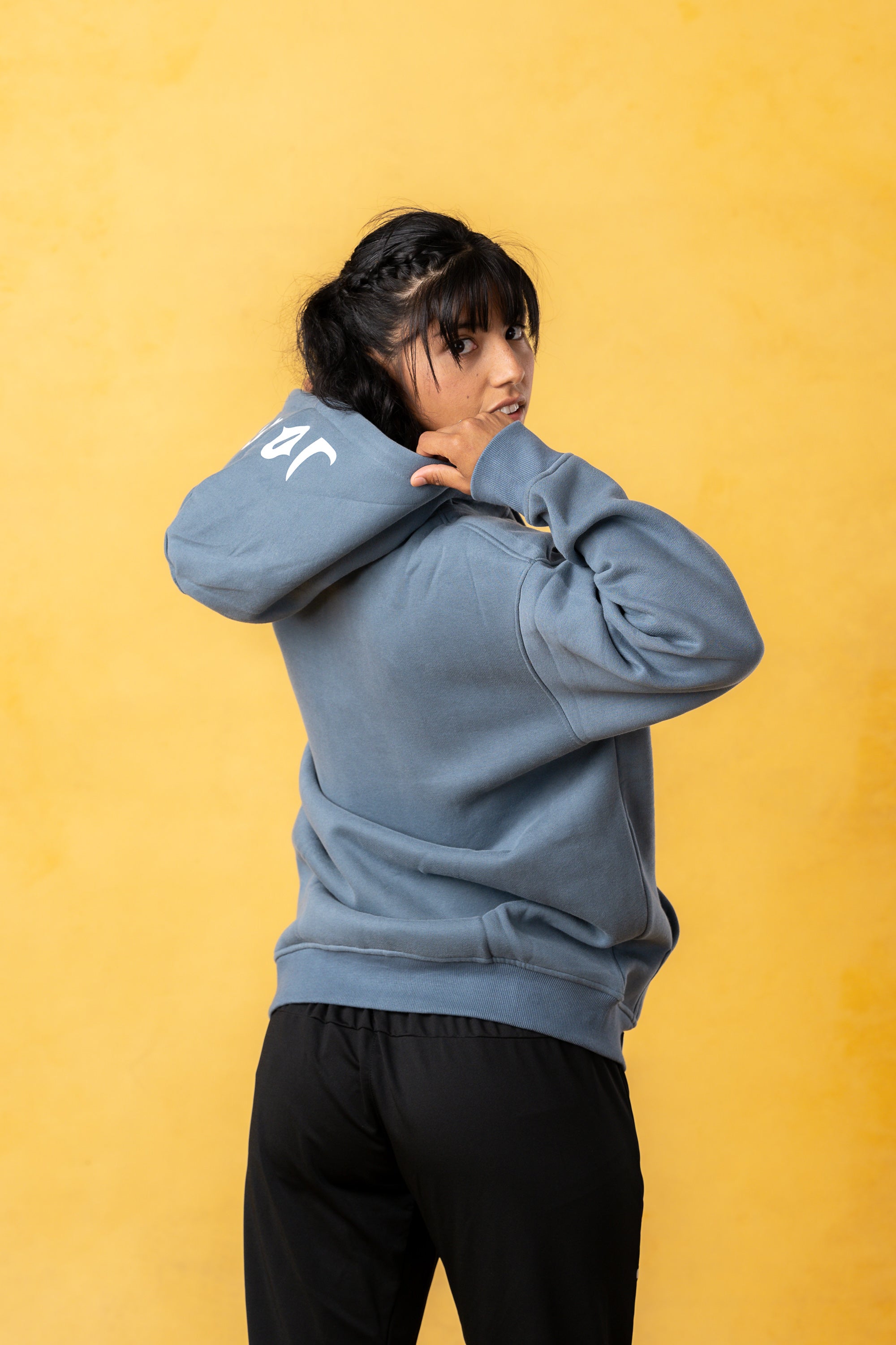 Joga Crack Women Blue Hoodie