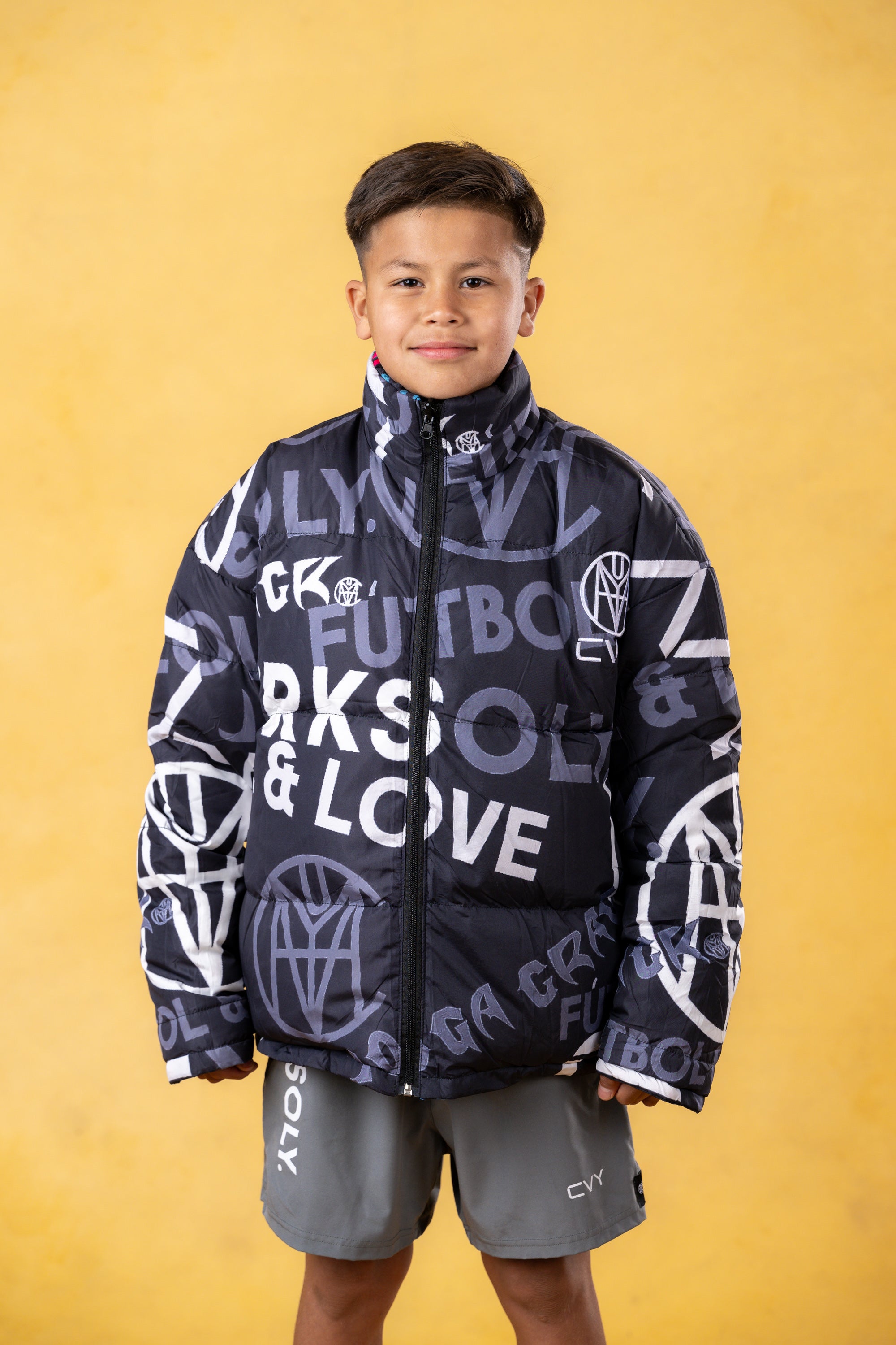 CRKSOLY. Youth Reverse Monogram Puffer Jacket