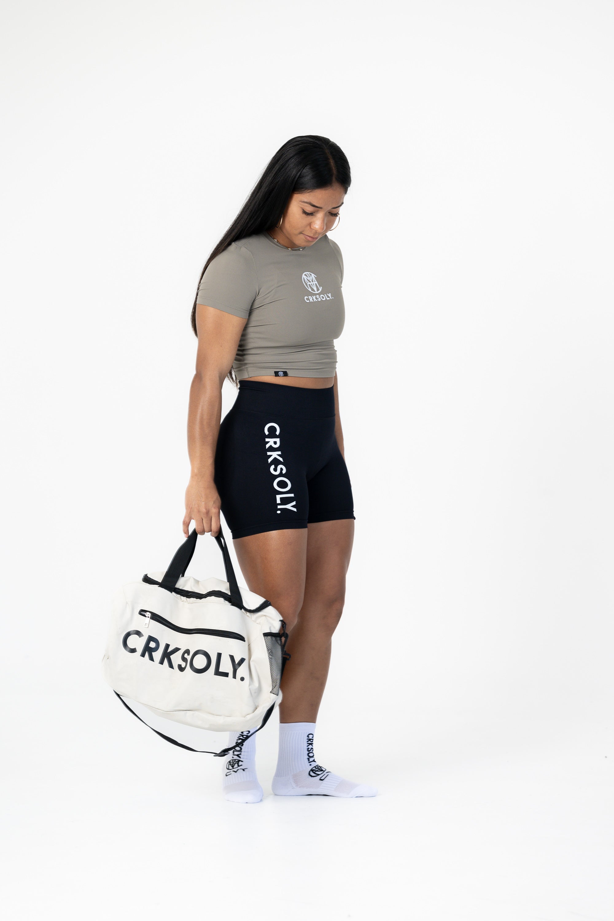 CRKSOLY. White Training Grip Socks