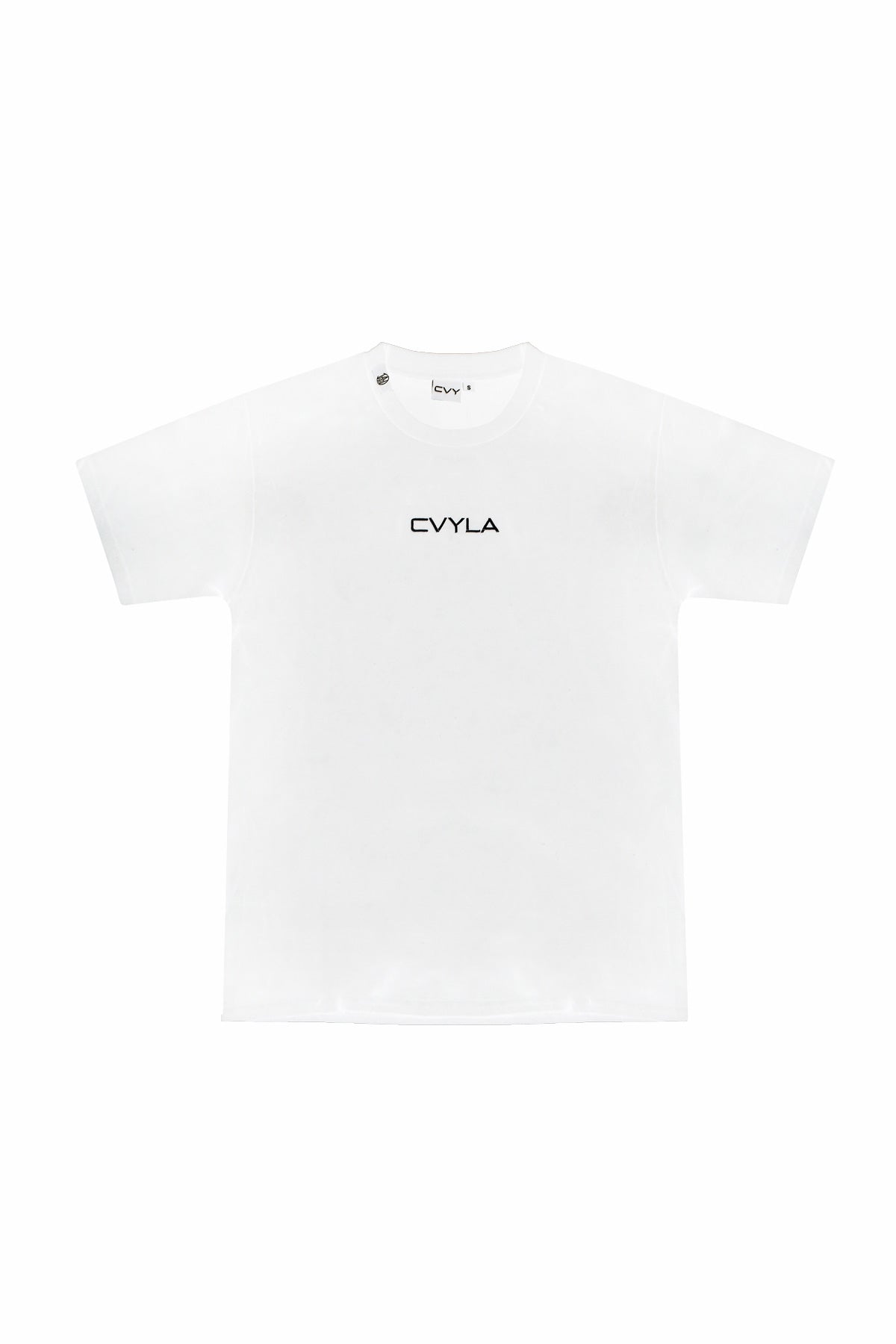 CVYLA Women White Embroidered Tee