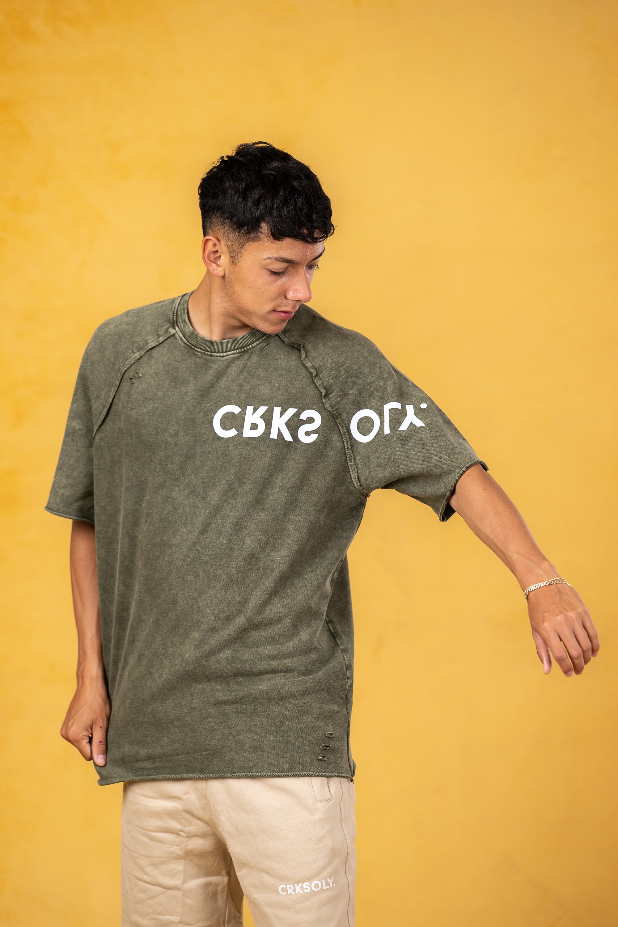 CRKSOLY. x CVYLA Green Oversize Tee