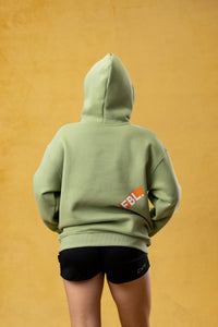 FBL. Sudadera con capucha verde matcha para mujer