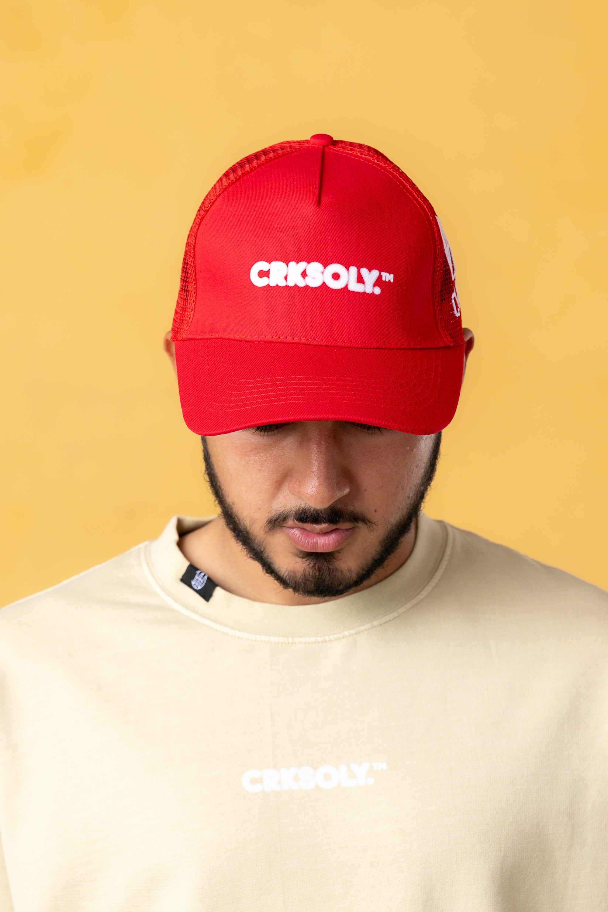 CRKSOLY. Gorra snapback con efecto borroso rojo