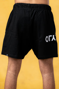 CRKSOLY. Black Cotton Sweat Shorts