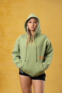 FBL. Sudadera con capucha verde matcha para mujer