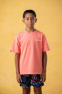 CRKSOLY. Youth Coral Streetwear Tee