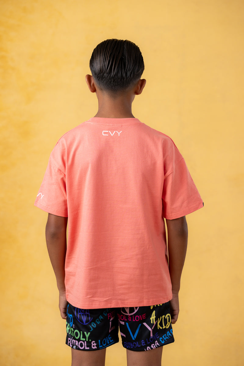 CRKSOLY. Camiseta juvenil de color coral