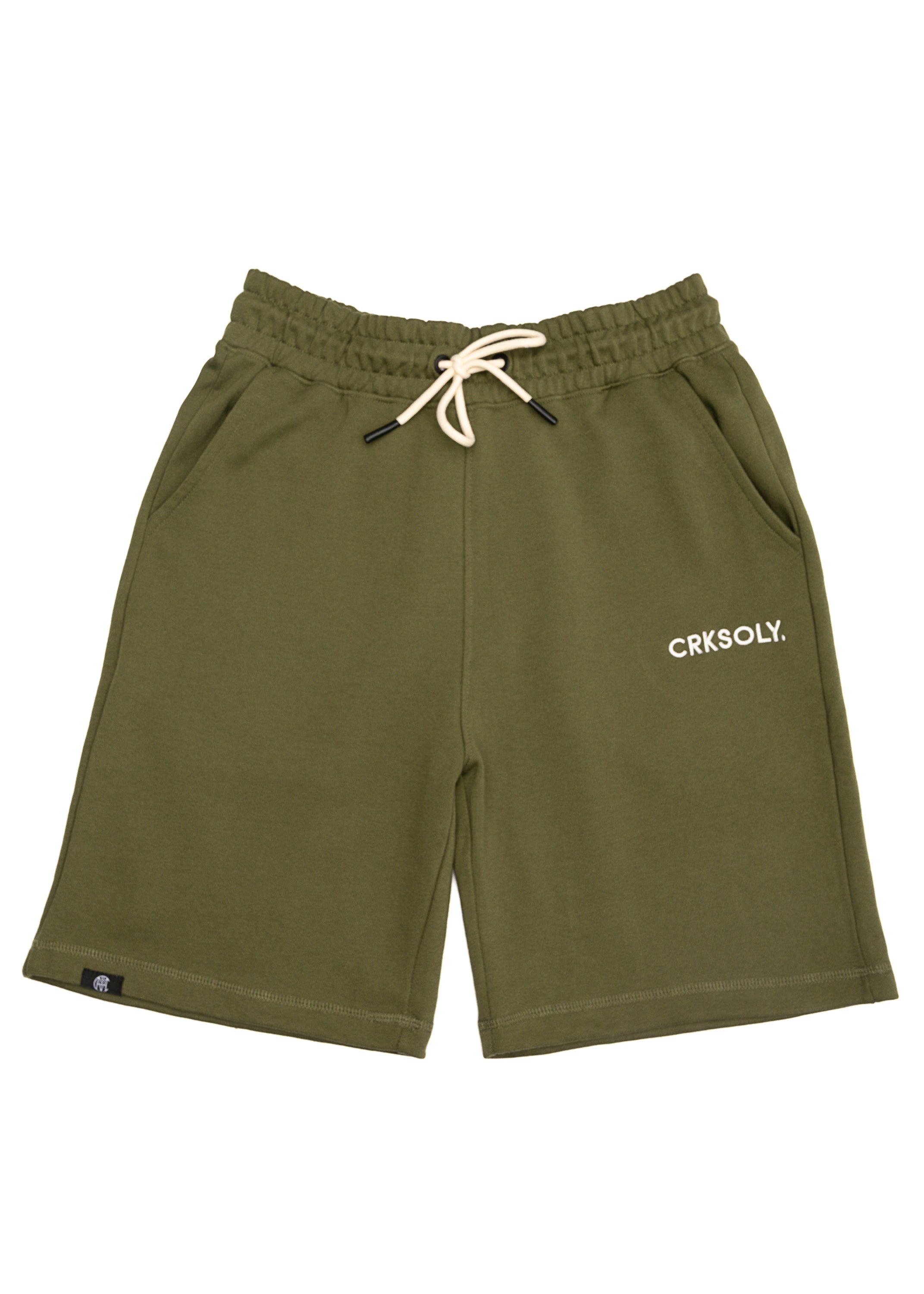 CRKSOLY. Military Green Cotton Sweatshort