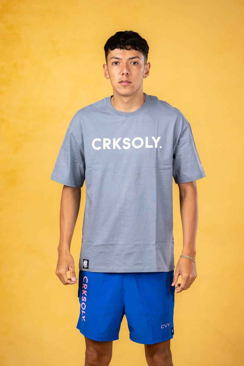 CRKSOLY. Camiseta de algodón azul