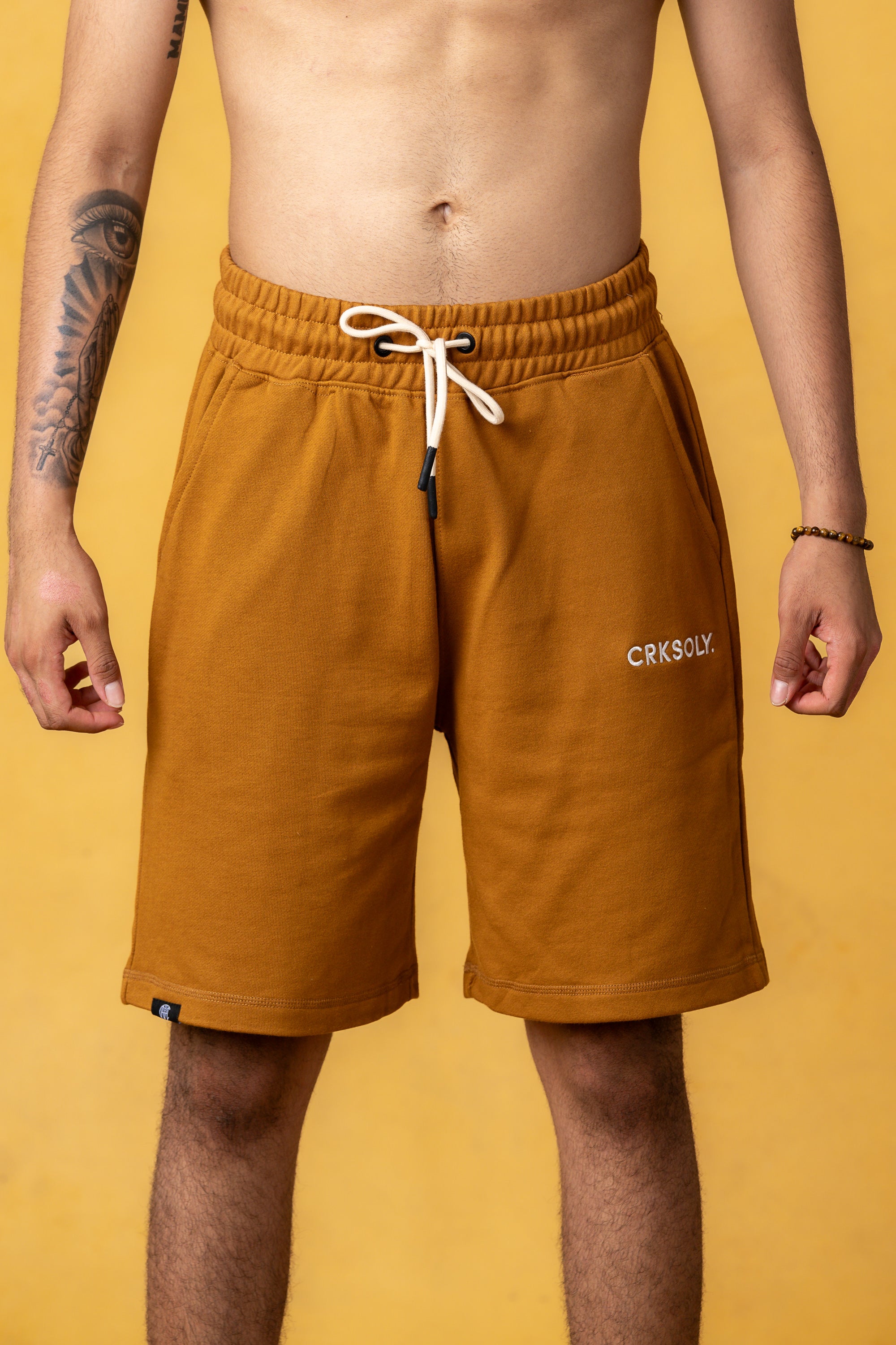 CRKSOLY. Brown Cotton Sweatshort