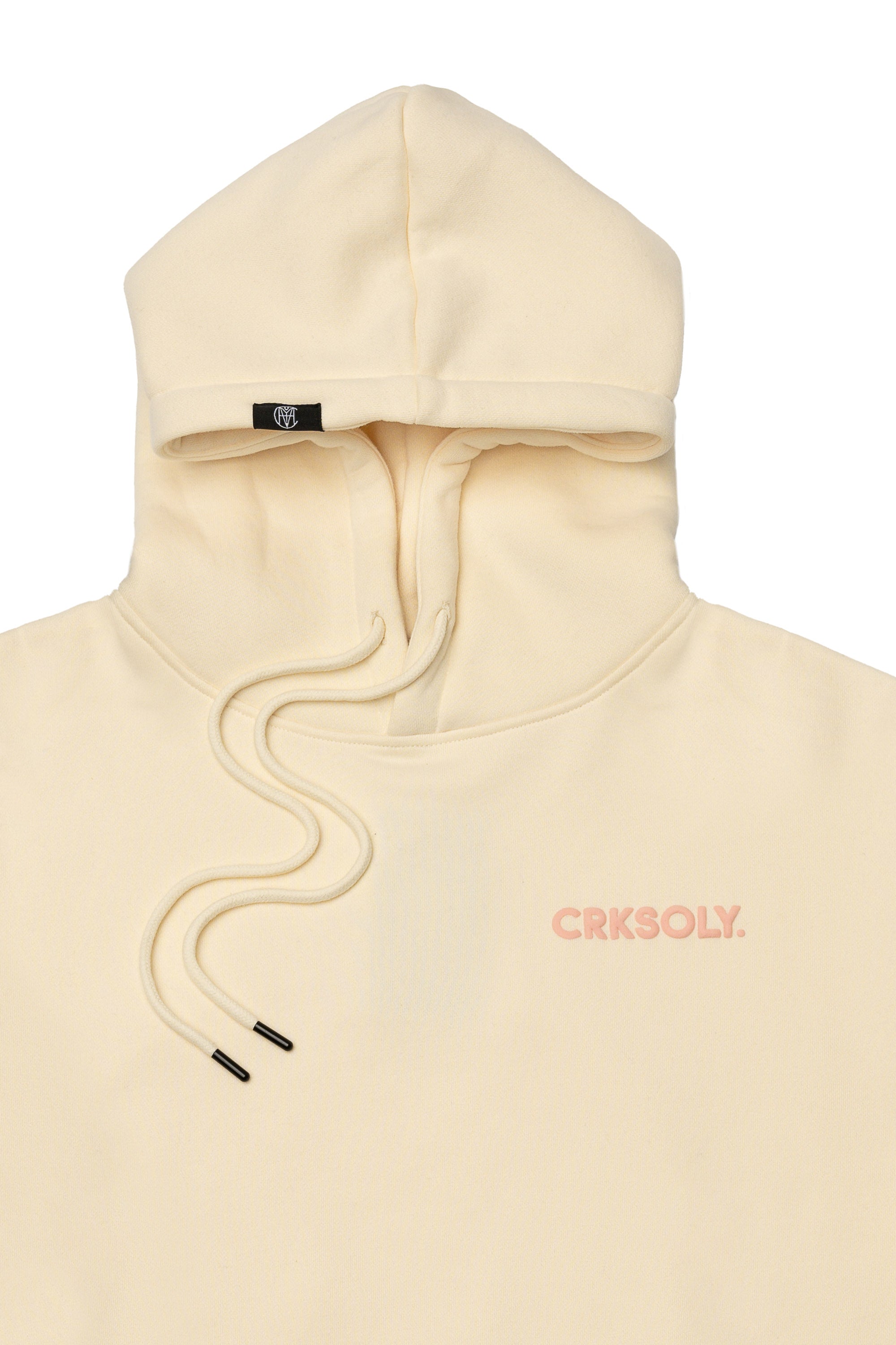 CRKSOLY. Sudadera con capucha color crema para mujer