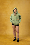 FBL. Sudadera con capucha verde matcha para mujer