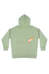 FBL. Sudadera con capucha verde matcha para mujer