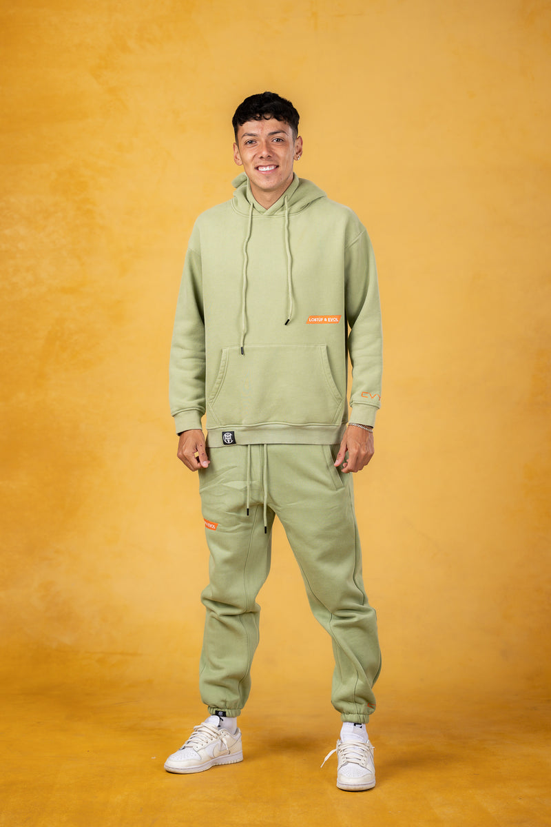 Sudadera con capucha verde matcha para hombre de FBL