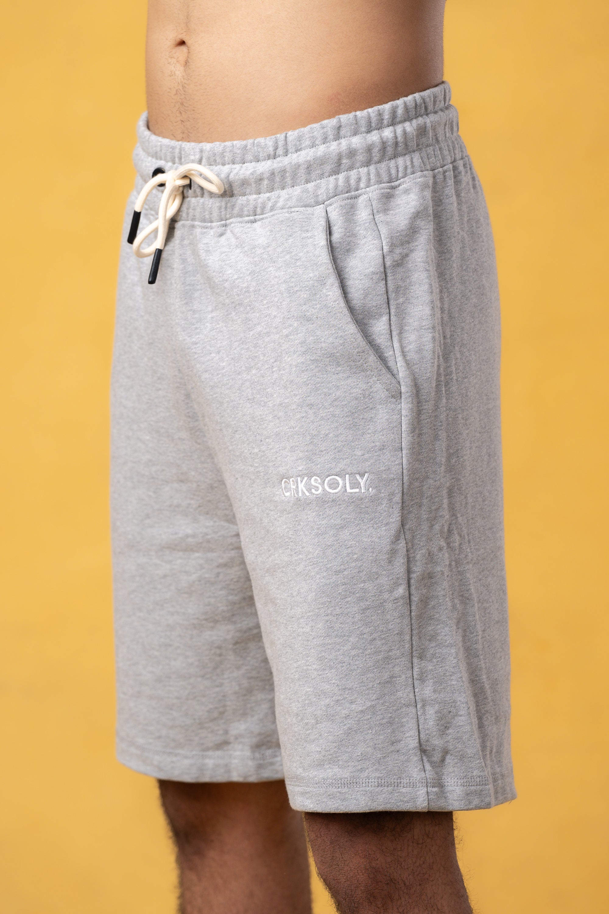 CRKSOLY. Gray Cotton Sweatshort