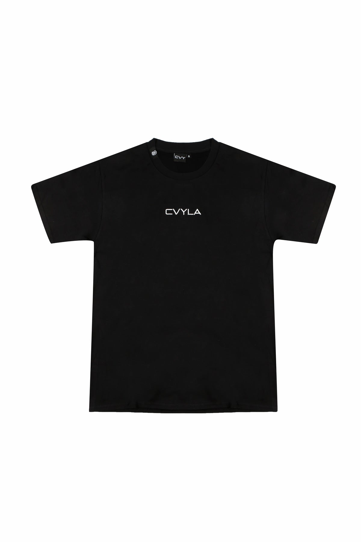 CVYLA Black Embroidered Tee