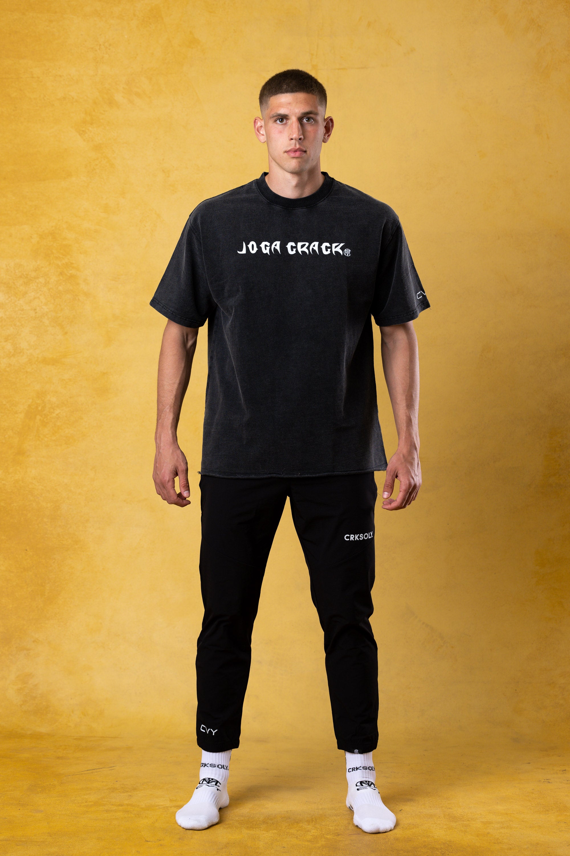 JOGA CRACK Black Oversize Tee