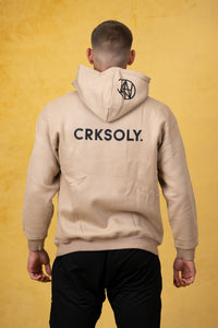 CRKSOLY. SOLO UN NIÑO. Sudadera con capucha color arena