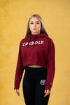 CRKSOLY. Maroon Crop-Top Hoodie