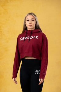 CRKSOLY. Sudadera con capucha corta color granate