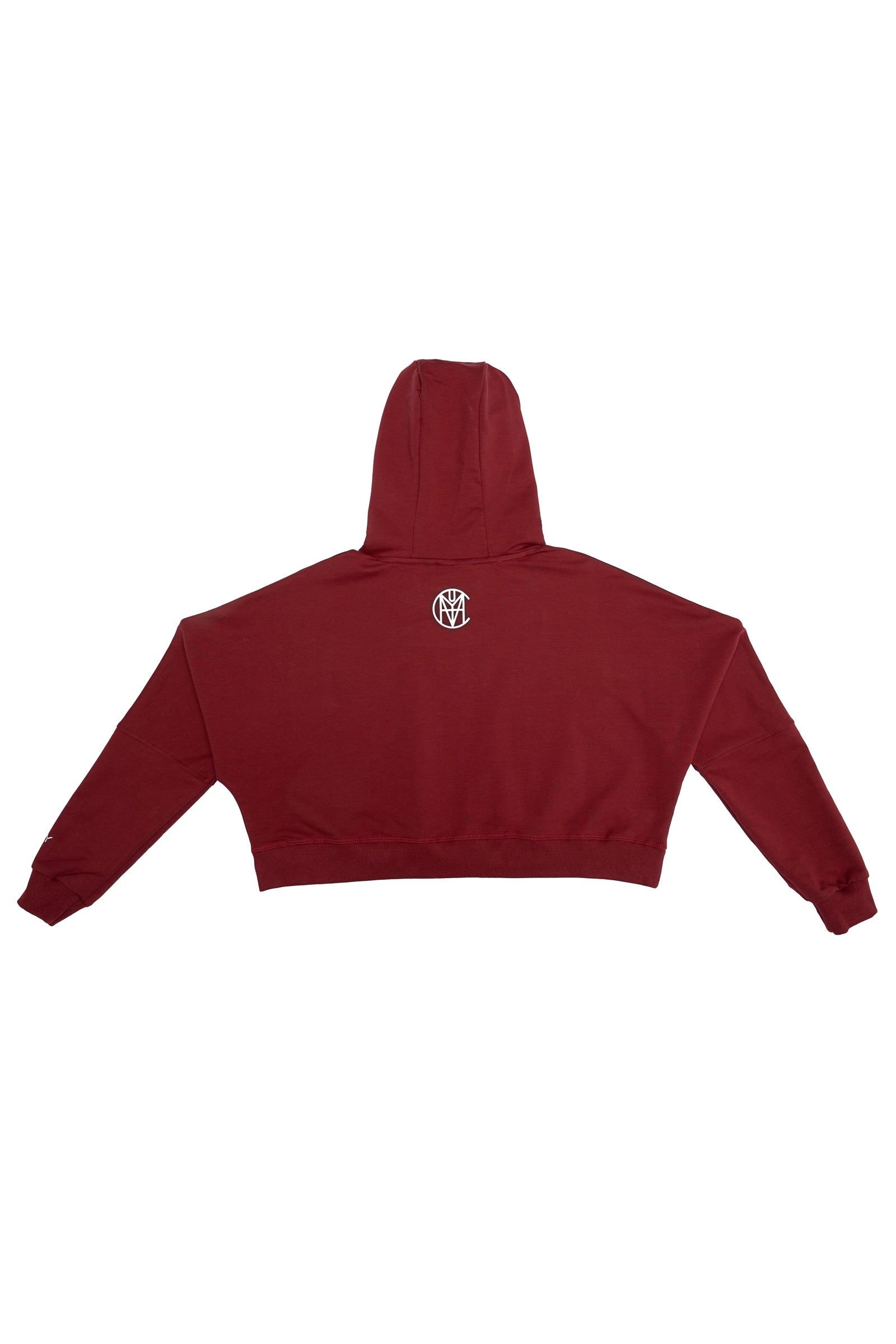 CRKSOLY. Maroon Crop-Top Hoodie