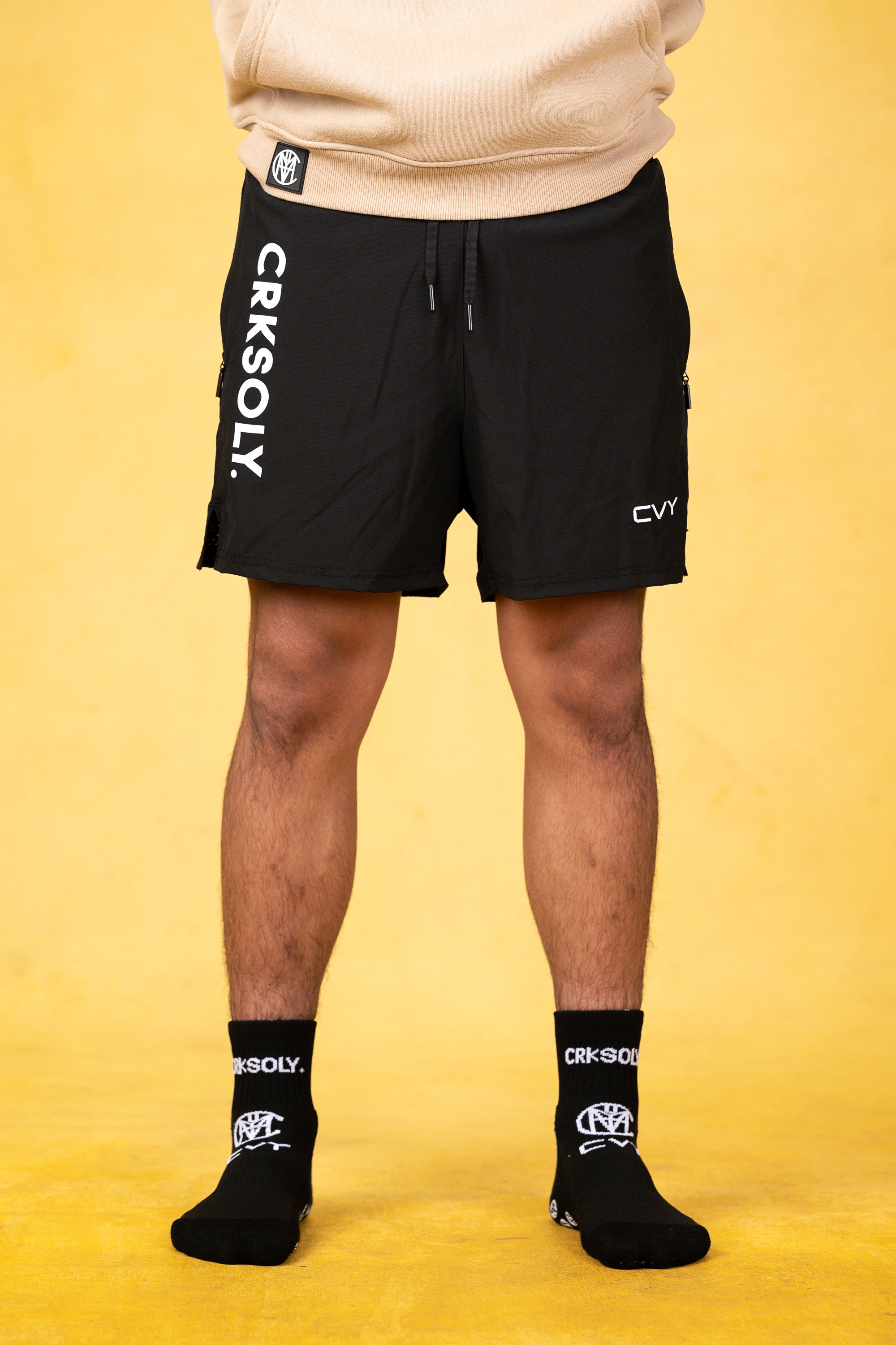 CRKSOLY. Youth Black Shorts