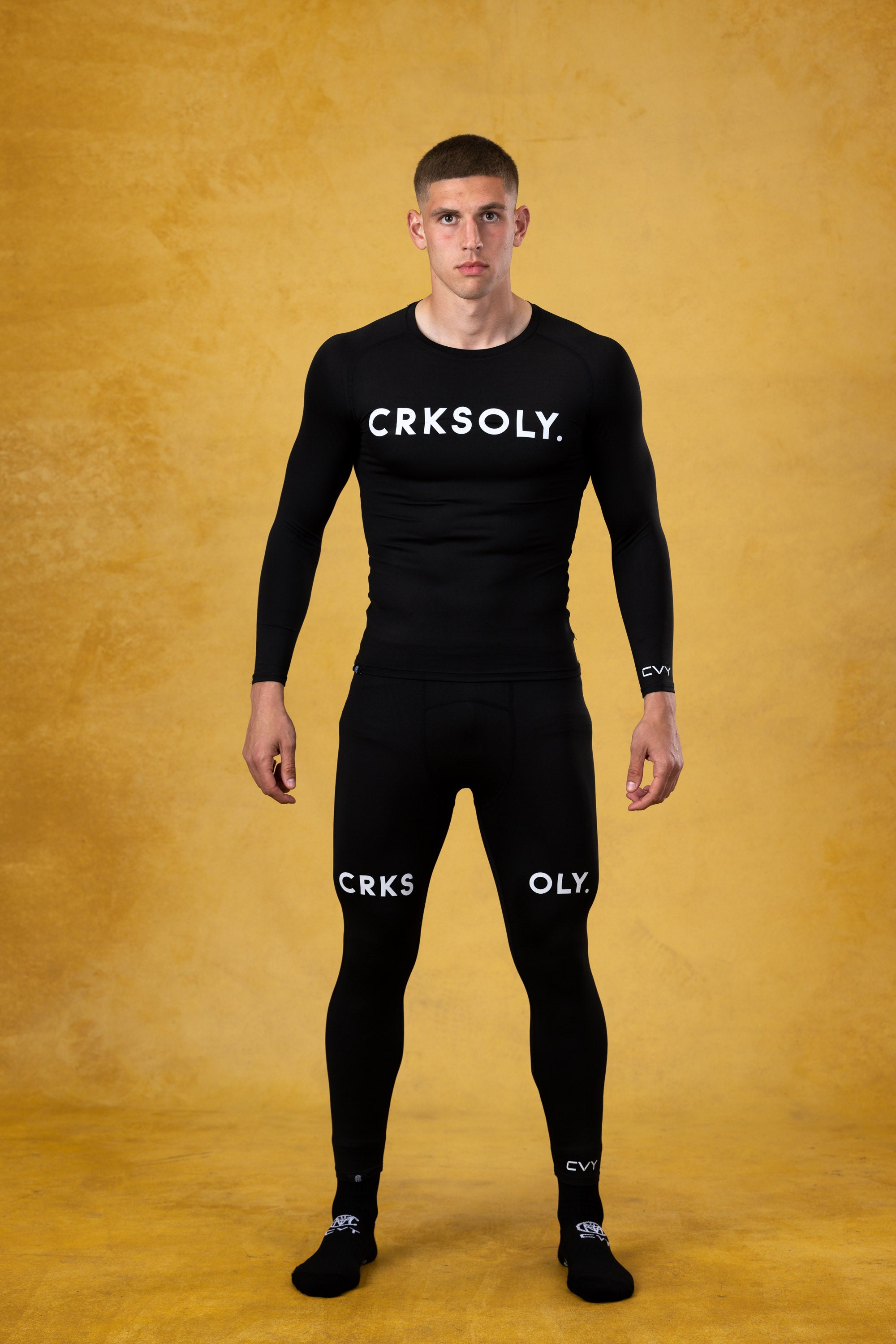 CRKSOLY. Black Compression Shirt