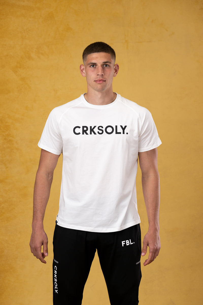 CRKSOLY. Camiseta elástica de algodón blanca