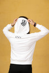 CRKSOLY. Sudadera juvenil blanca con capucha