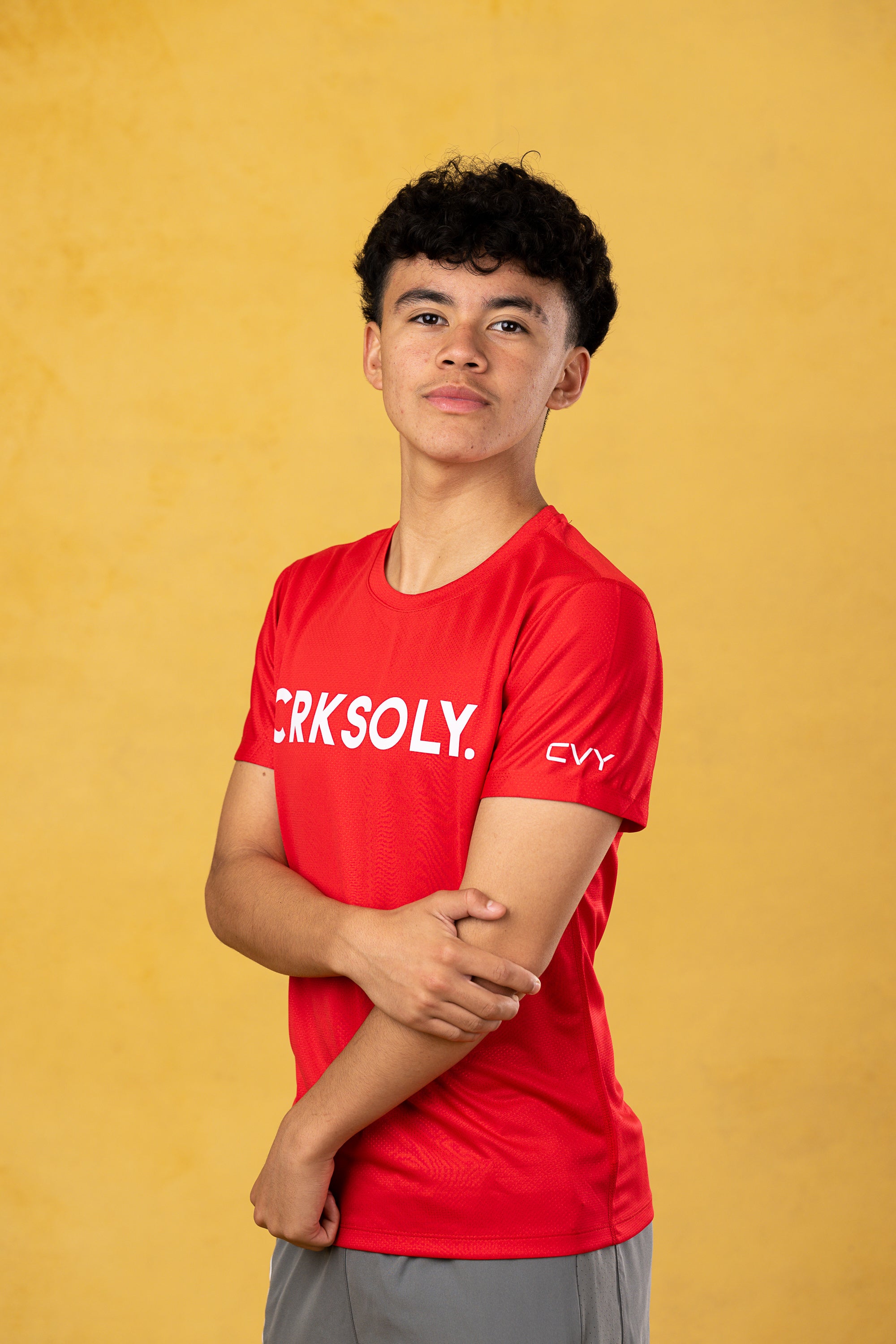 CRKSOLY. Camiseta de entrenamiento roja para jóvenes