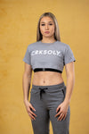 CRKSOLY. Women Gray Crop Top