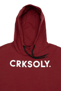 CRKSOLY. Sudadera con capucha corta color granate