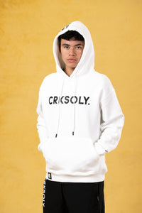 CRKSOLY. Sudadera juvenil blanca con capucha