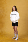 CRKSOLY. Sudadera juvenil blanca con capucha