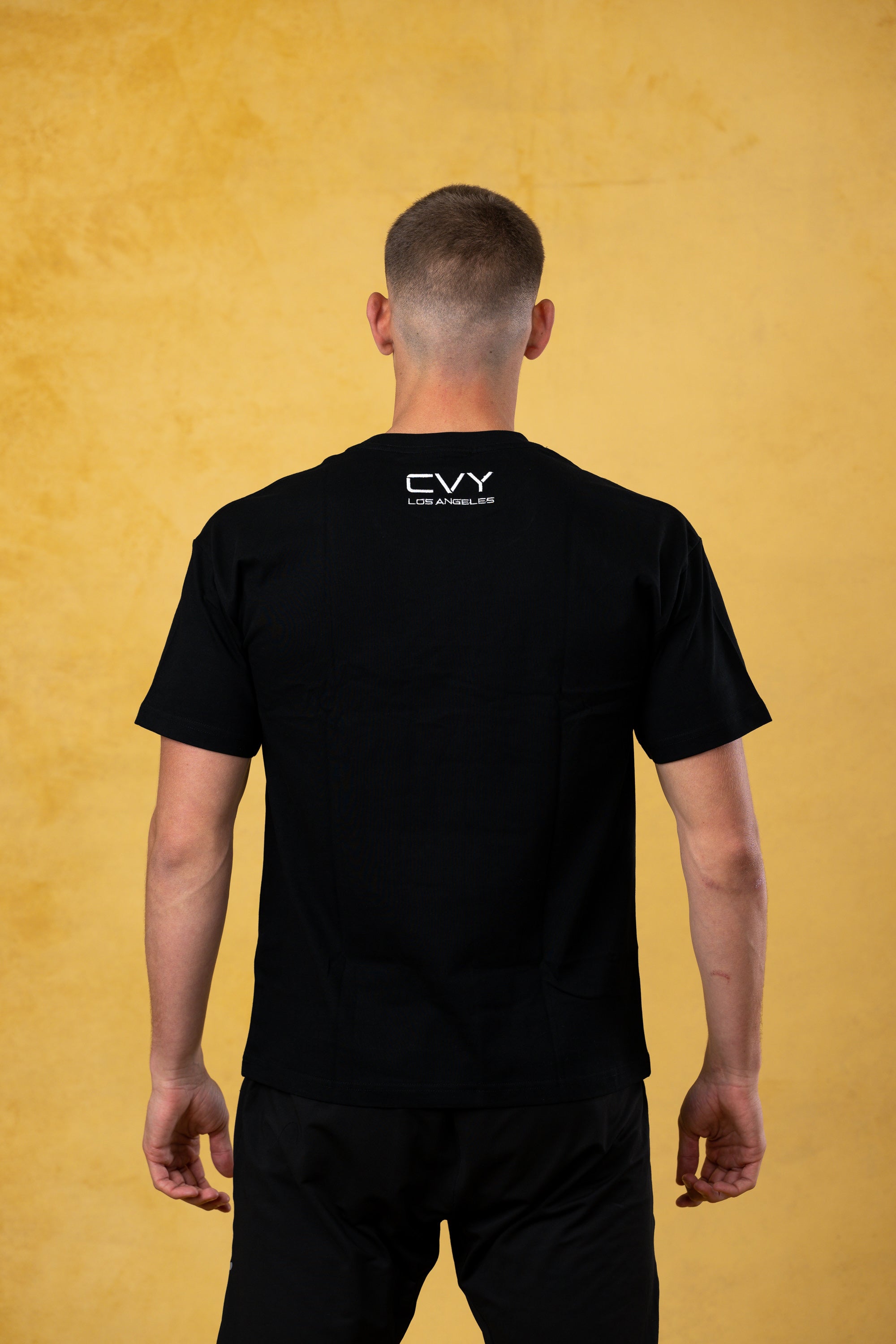 CVYLA Black Embroidered Tee